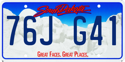 SD license plate 76JG41