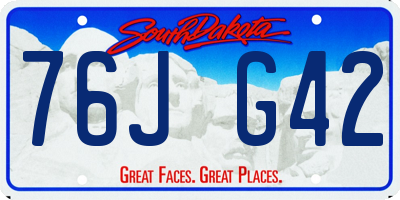 SD license plate 76JG42