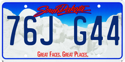 SD license plate 76JG44