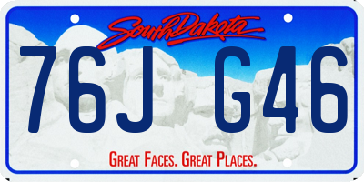 SD license plate 76JG46