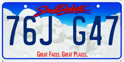 SD license plate 76JG47
