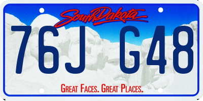 SD license plate 76JG48