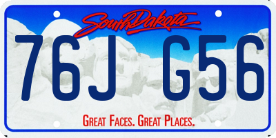 SD license plate 76JG56