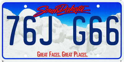 SD license plate 76JG66