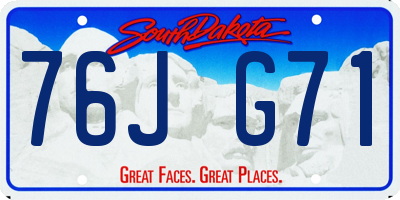 SD license plate 76JG71