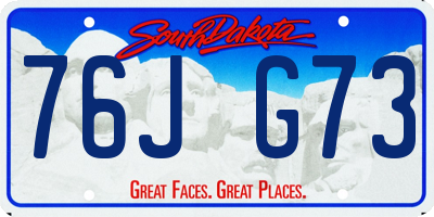 SD license plate 76JG73
