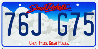 SD license plate 76JG75