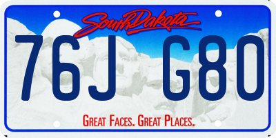 SD license plate 76JG80