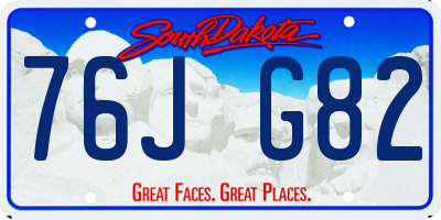SD license plate 76JG82