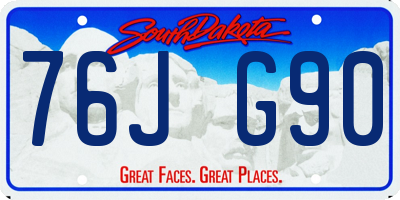 SD license plate 76JG90