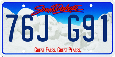 SD license plate 76JG91