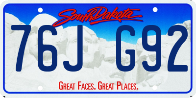 SD license plate 76JG92