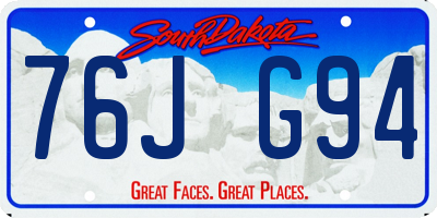 SD license plate 76JG94