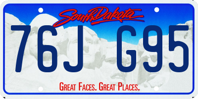 SD license plate 76JG95
