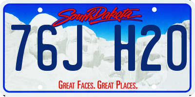 SD license plate 76JH20