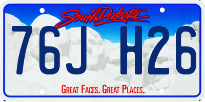 SD license plate 76JH26