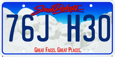 SD license plate 76JH30