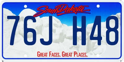 SD license plate 76JH48