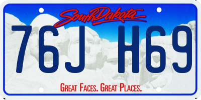 SD license plate 76JH69