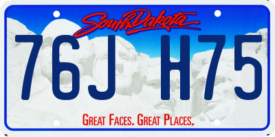 SD license plate 76JH75
