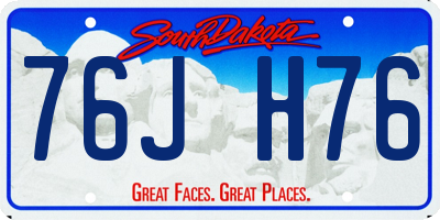 SD license plate 76JH76