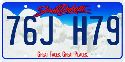 SD license plate 76JH79