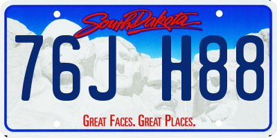 SD license plate 76JH88