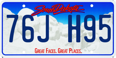 SD license plate 76JH95