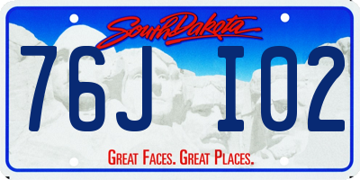 SD license plate 76JI02