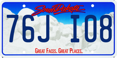 SD license plate 76JI08