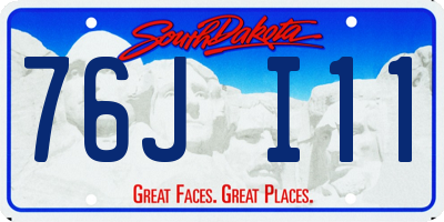SD license plate 76JI11
