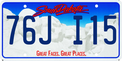 SD license plate 76JI15