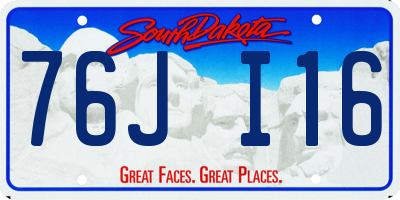 SD license plate 76JI16