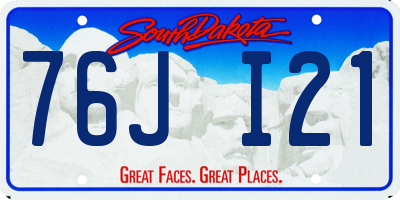 SD license plate 76JI21