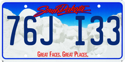 SD license plate 76JI33
