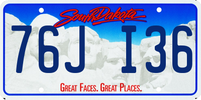 SD license plate 76JI36