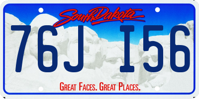 SD license plate 76JI56