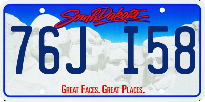 SD license plate 76JI58