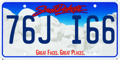 SD license plate 76JI66