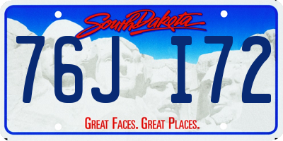 SD license plate 76JI72