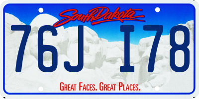 SD license plate 76JI78