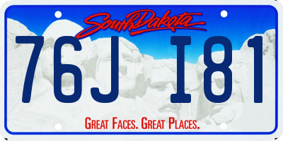 SD license plate 76JI81