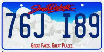 SD license plate 76JI89