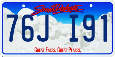 SD license plate 76JI91