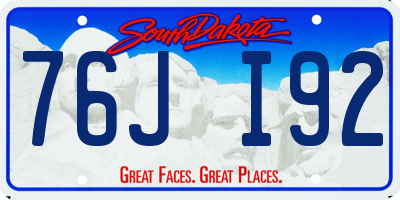 SD license plate 76JI92