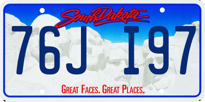 SD license plate 76JI97