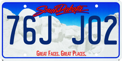 SD license plate 76JJ02