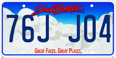 SD license plate 76JJ04