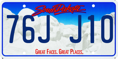 SD license plate 76JJ10