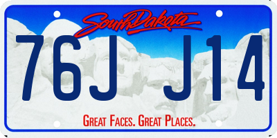 SD license plate 76JJ14